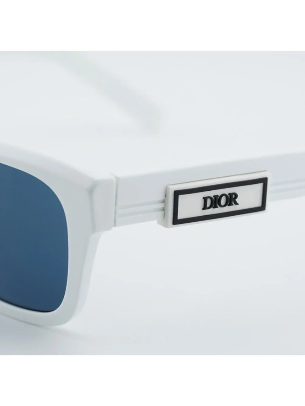 Dior DIORB23 S1I 50B0 Sunglasses Shiny White Square Frame, Blue Lenses